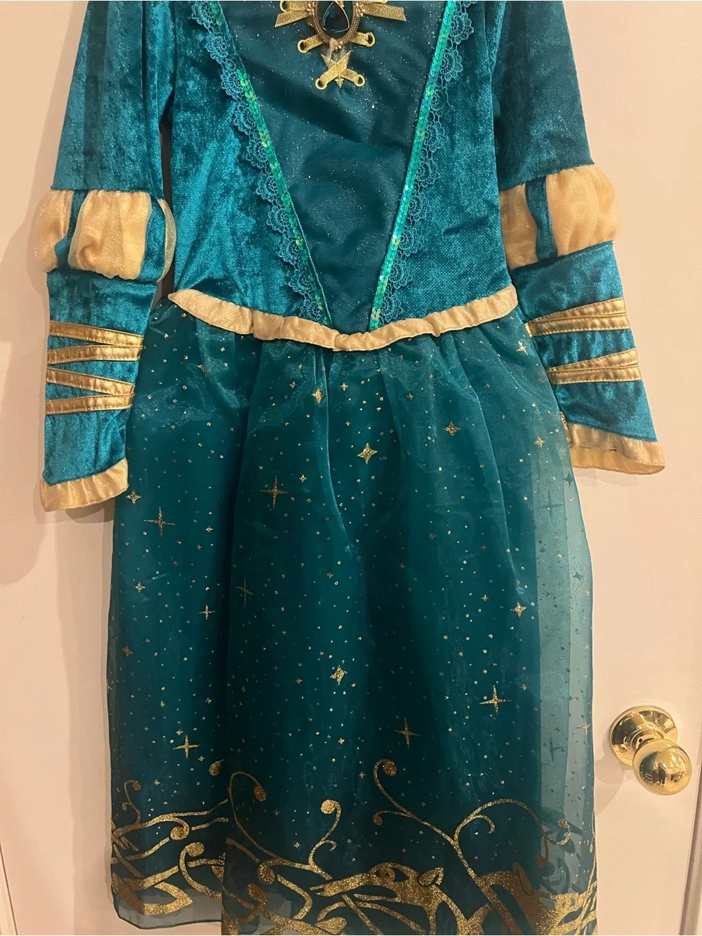 Disney Princess Merida Teal and Gold Starry Princess Costume